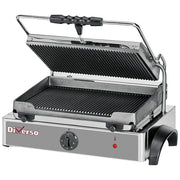 Grill panini électrique MEDIUM, plaques rainurées - Diverso