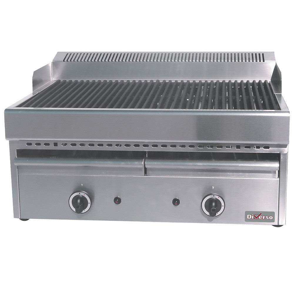 Grill-vapeur gaz avec grille de cuisson en fonte - Diverso