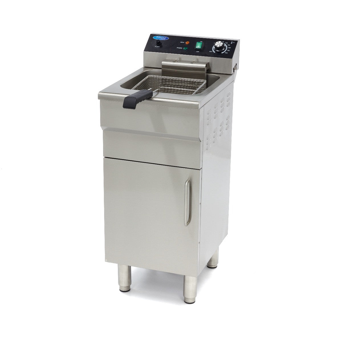 Friteuse 16L avec Robinet de Vidange et Support - 230V 3000 W Maxima - Friteuse professionnel CHR - matériel cuisine pro - Cuistéo