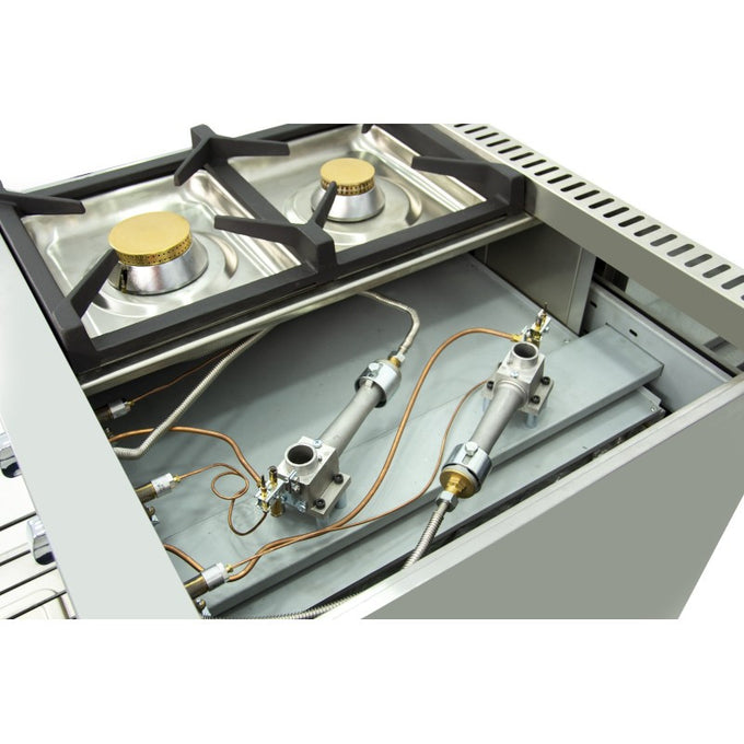 Fourneau à gaz - 6 feux - 3x7,5 + 3x5,5 kW - Avec four GN2/1 - Arilex