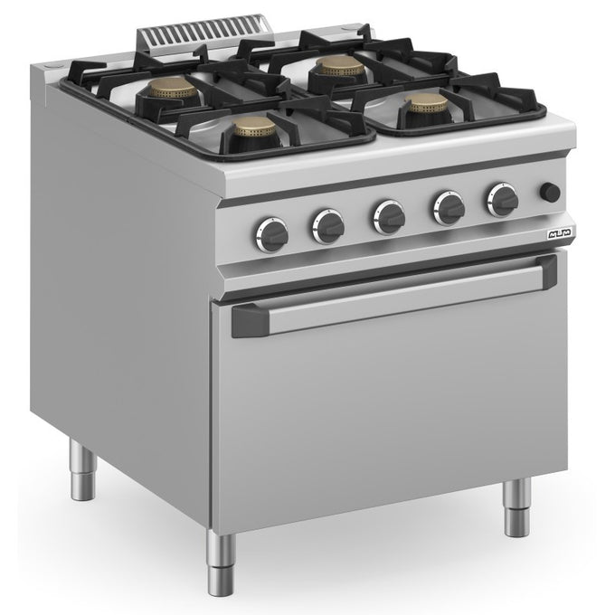 Fourneau à gaz - 4 feux - 2x7 + 2x11 kW - Avec four à gaz - Arilex