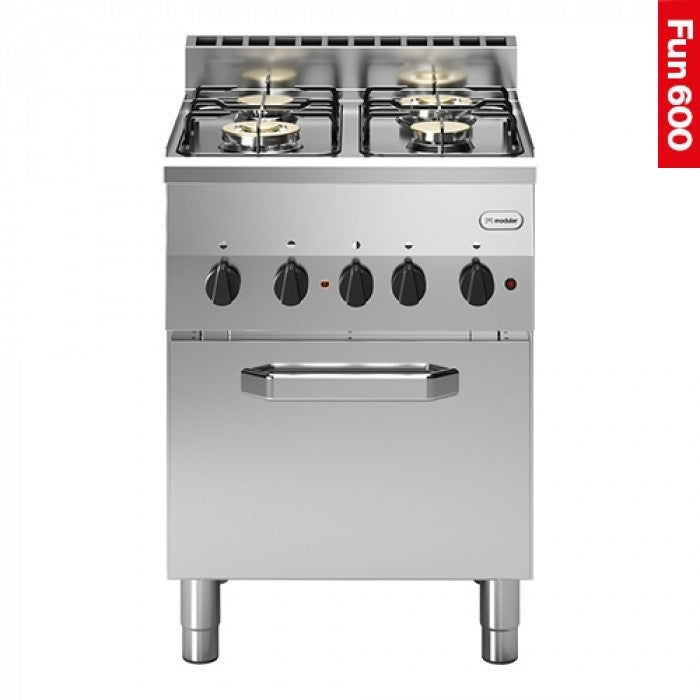 Fourneau - Fun 600 - 4 brûleurs et four électrique à convection - Modular