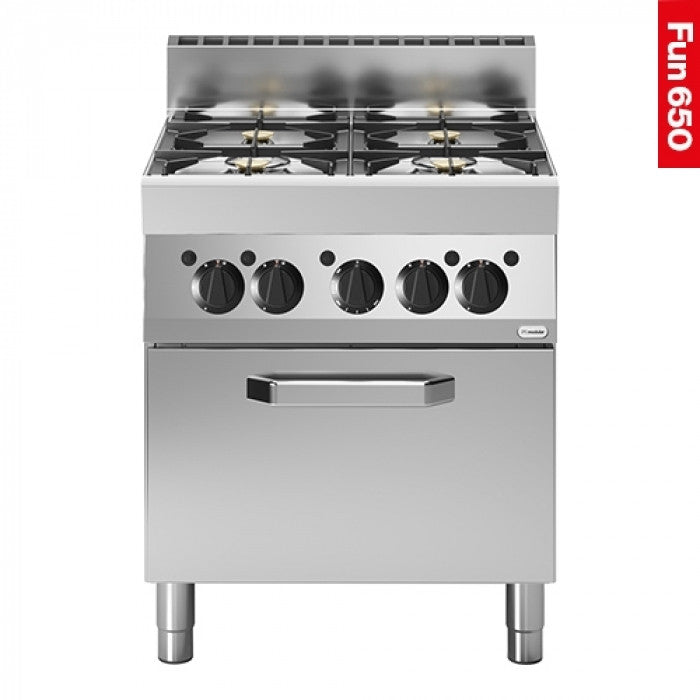 Fourneau - Fun 650 - 4 brûleurs et four à gaz statique - Modular