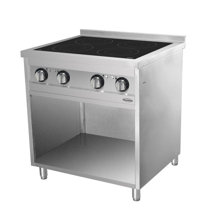 Fourneau électrique sur meuble inox 800x700 mm 14 kW Combisteel - vue 2 - Four mixte pro CHR - Cuistéo