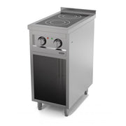 Cuisinière à induction 2 feux sur meuble inox 400x700 mm 7 kW Combisteel - Four mixte professionnel CHR - matériel cuisine pro - Cuistéo