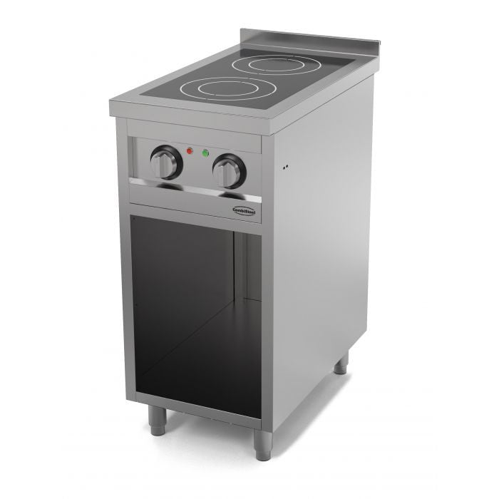 Cuisinière à induction 2 feux sur meuble inox 400x700 mm 7 kW Combisteel - Four mixte professionnel CHR - matériel cuisine pro - Cuistéo
