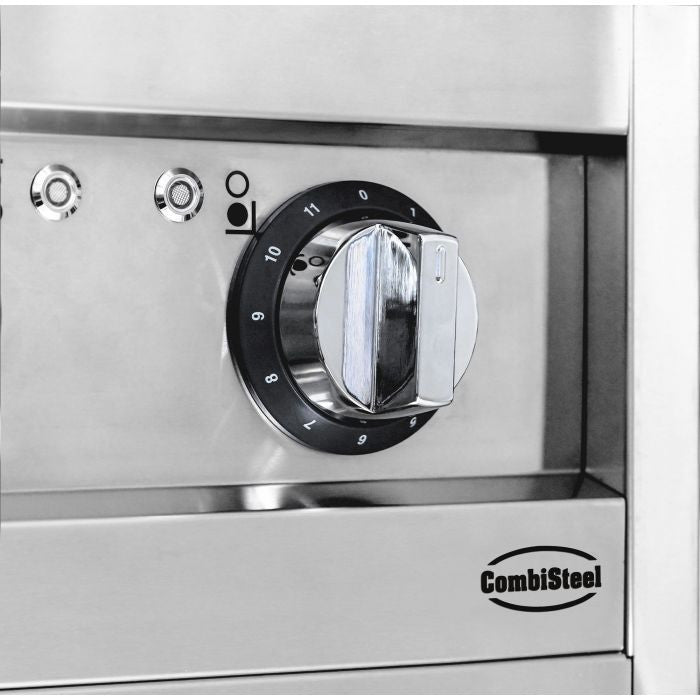 Cuisinière à induction 2 feux sur meuble inox 400x700 mm 7 kW Combisteel - vue 4 - Four mixte pro CHR - Cuistéo
