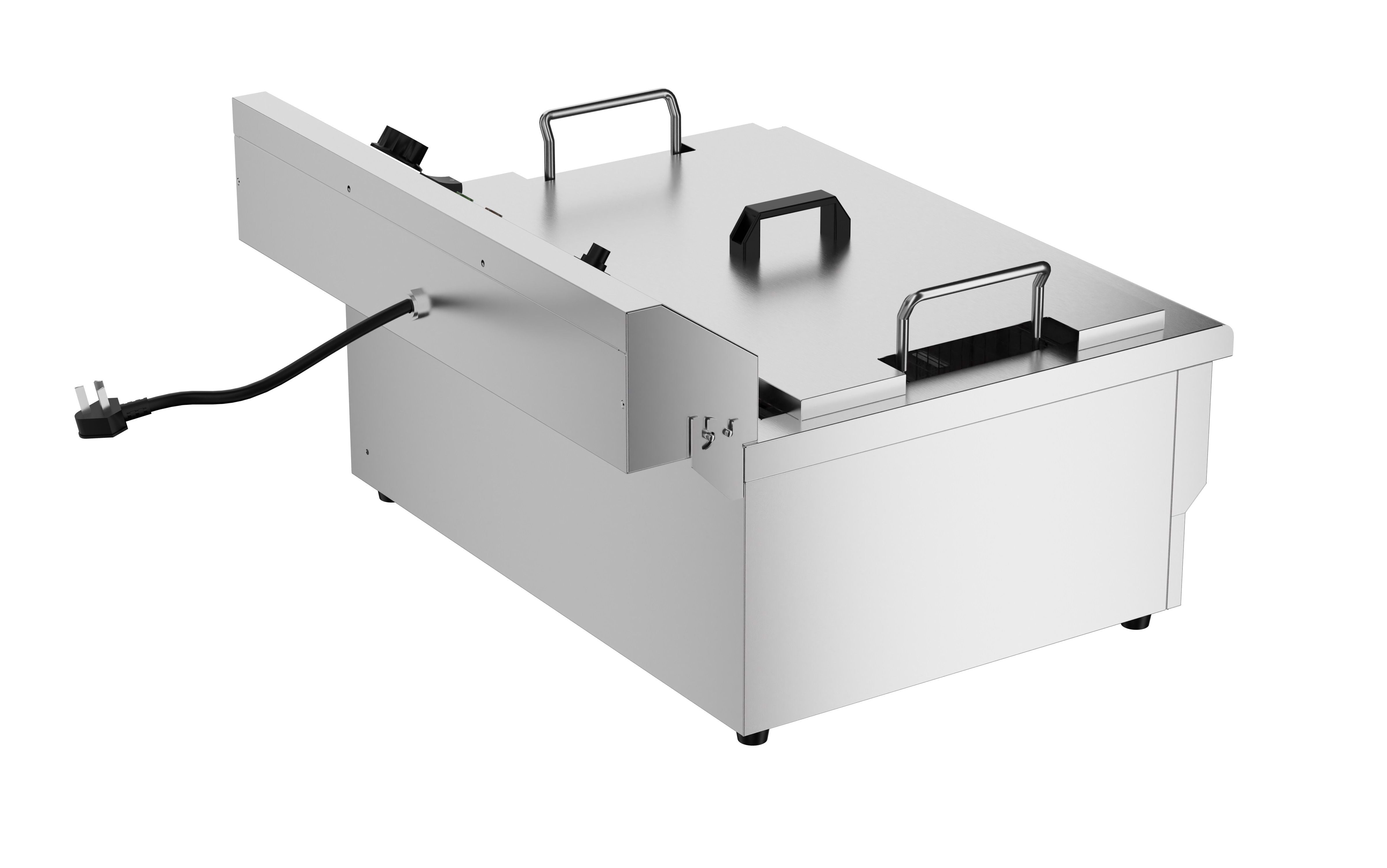 Friteuse électrique de table 25 litres avec robinet de vidange inox 590x570 mm Combisteel - Friteuse professionnel CHR - matériel cuisine pro - Cuistéo