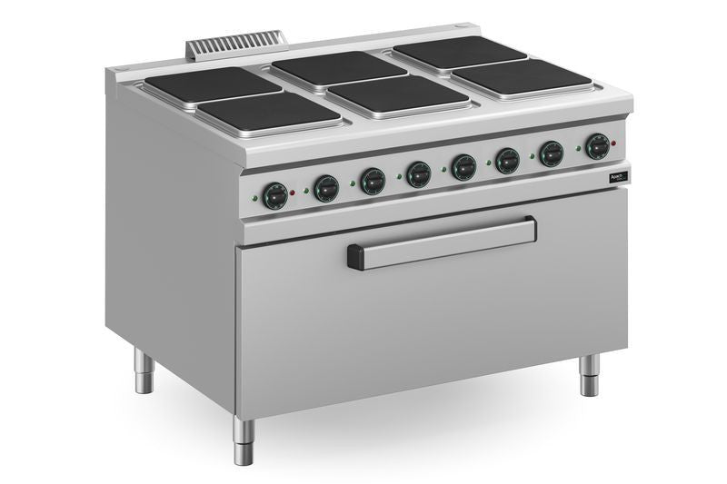 Fourneau électrique à plaques série 900 6 APRE-129FEM/PL - Apach Cook Line