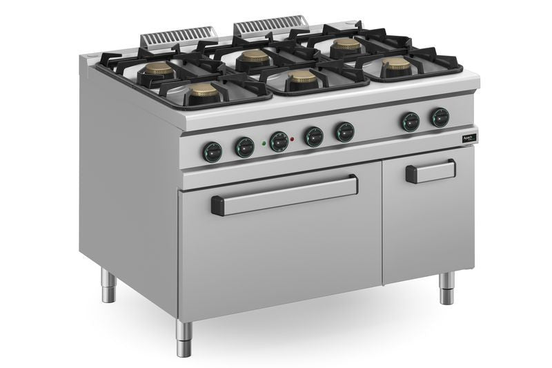 Fourneau gaz à brûleurs série 900 6 APRG-129FE/PL - Apach Cook Line
