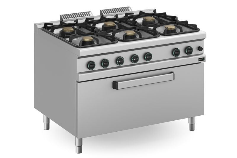 Fourneau gaz à brûleurs série 900 6 APRG-129FM/PL - Apach Cook Line