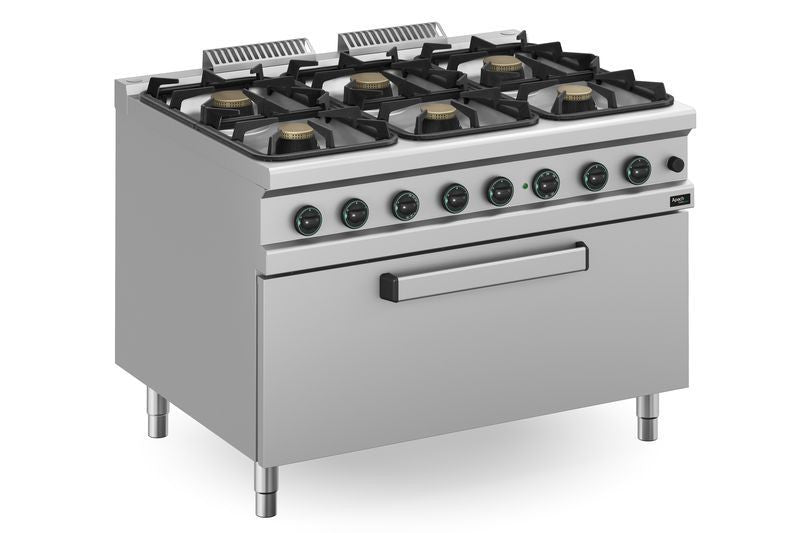 Fourneau gaz à brûleurs série 900 6 APRG-129FGM/PL - Apach Cook Line