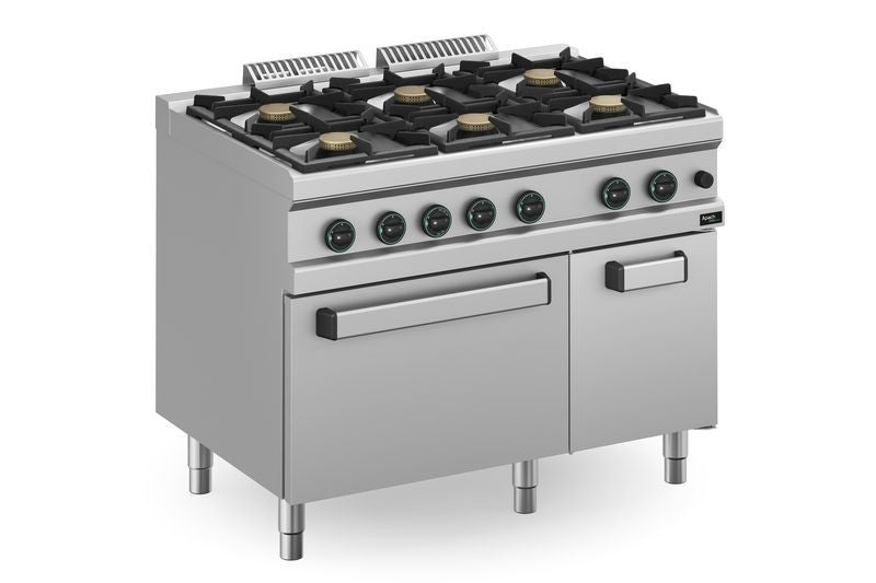 Fourneau gaz à brûleurs série 700 6 APRG-117FE/PL - Apach Cook Line