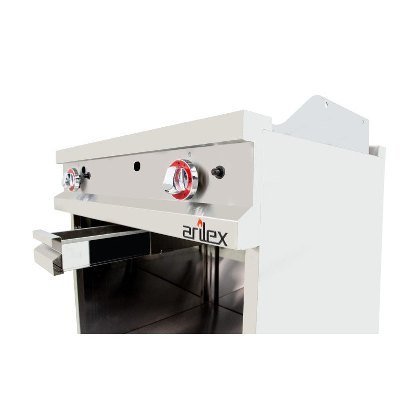 Plancha à gaz - 800x700x900h mm - Acier rectifié - Arilex