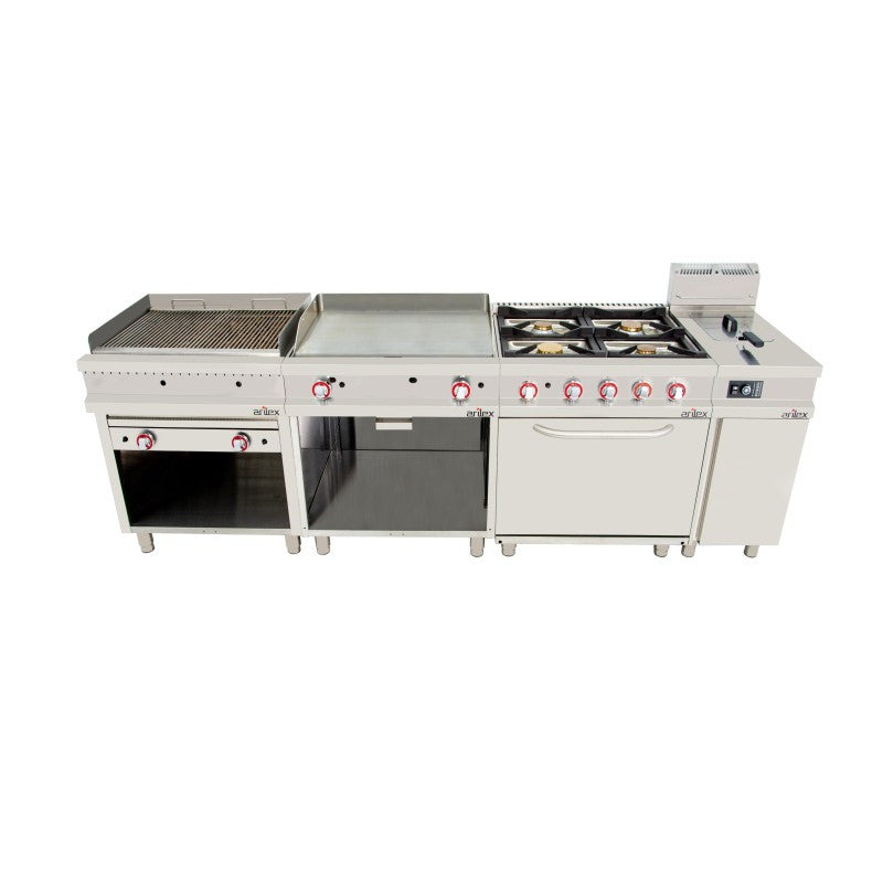 Plancha à gaz - 800x700x900h mm - Acier rectifié - Arilex
