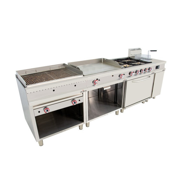 Plancha à gaz - 800x700x900h mm - Acier rectifié - Arilex