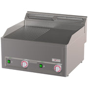 Plaque de cuisson double, éléctrique, 1/2 rainurée 1/2 lisse - Diverso