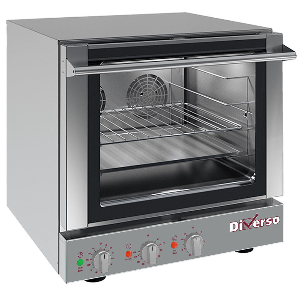 Four électrique à convection 4 niveaux 460x340 mm, cuisson homogène - Diverso