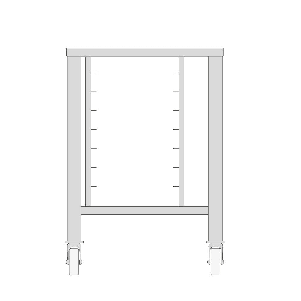 Table à roulettes pour cuiseur à vapeur 5X 2/3 GN Maxima - Support / glissière four professionnel CHR - matériel cuisine pro - Cuistéo