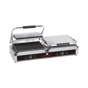 Grill de contact en fonte émaillée rainurée 2 zones- Caterchef star - CATERCHEF STAR