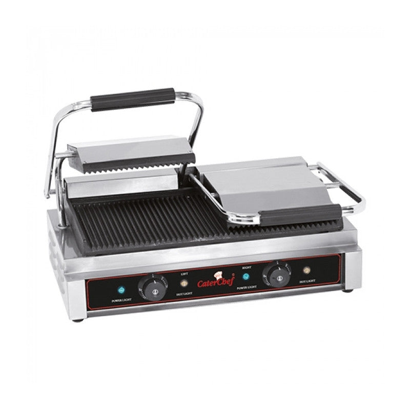 Grill de contact rainurée 2 zones de chauffage - Caterchef star