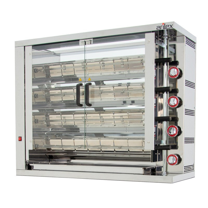 Rôtissoire à gaz - 4 broches - Professionnelle - Arilex