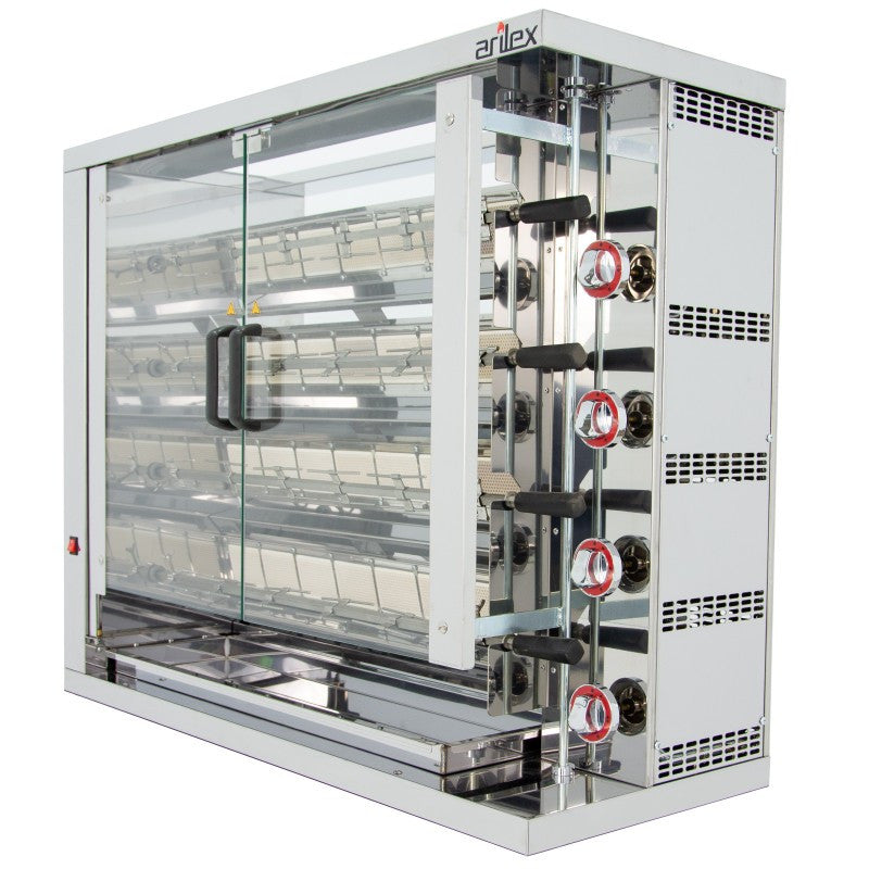 Rôtissoire à gaz - 4 broches - Professionnelle - Arilex