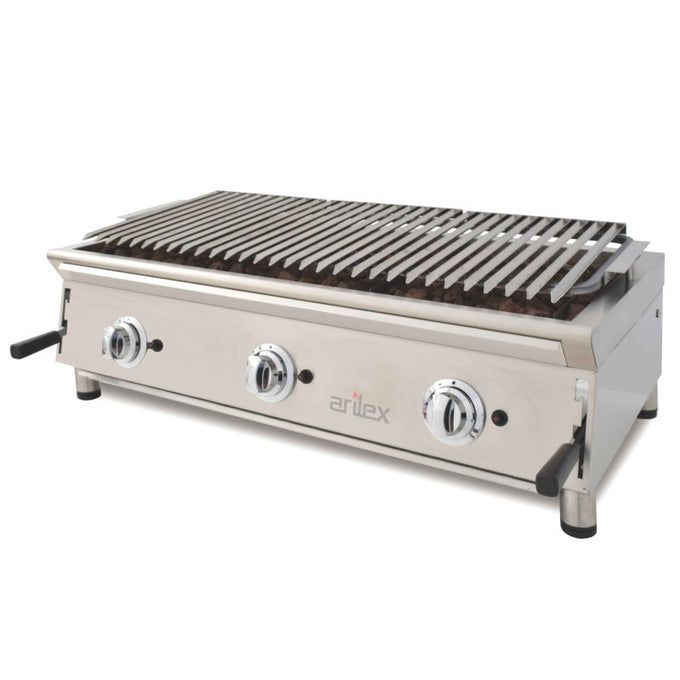 Barbecue à gaz - 100 cm - Grille inox réglable - Arilex