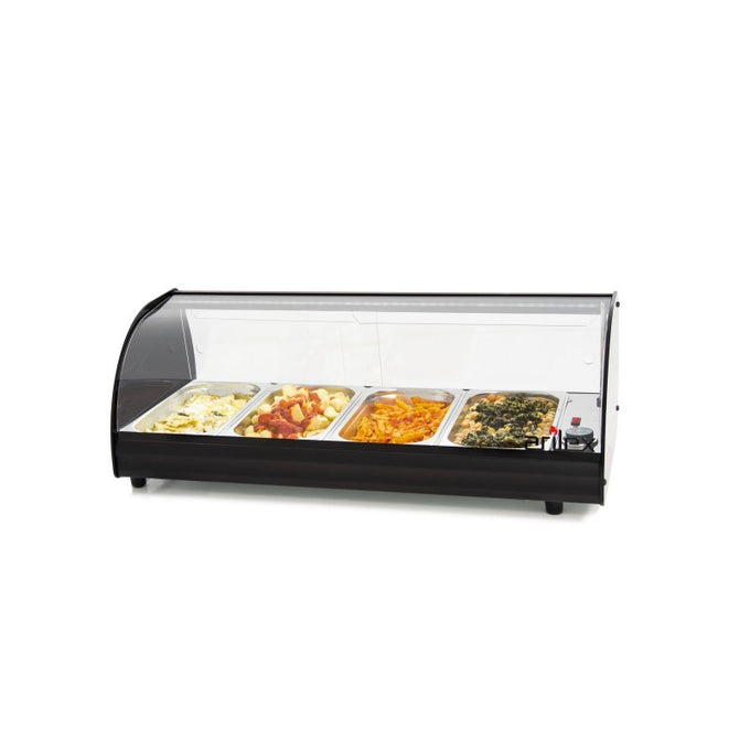 Vitrine chauffante - 4 plateaux GN1/3-40 - Avec lumière - Arilex