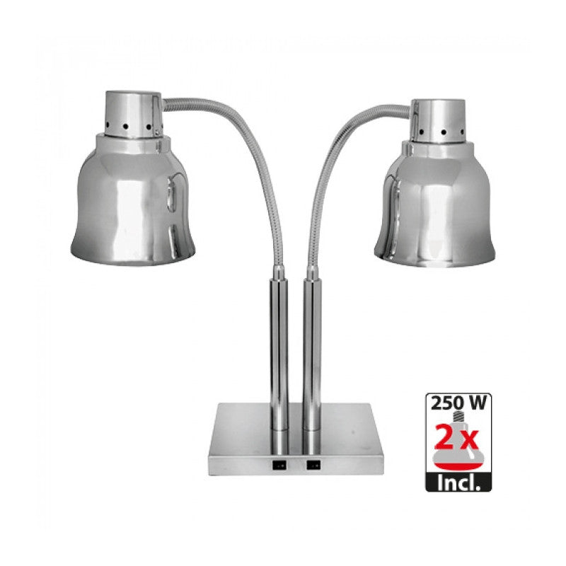 Abat-jour argent avec 2 ampoules- Caterchef star - CATERCHEF STAR