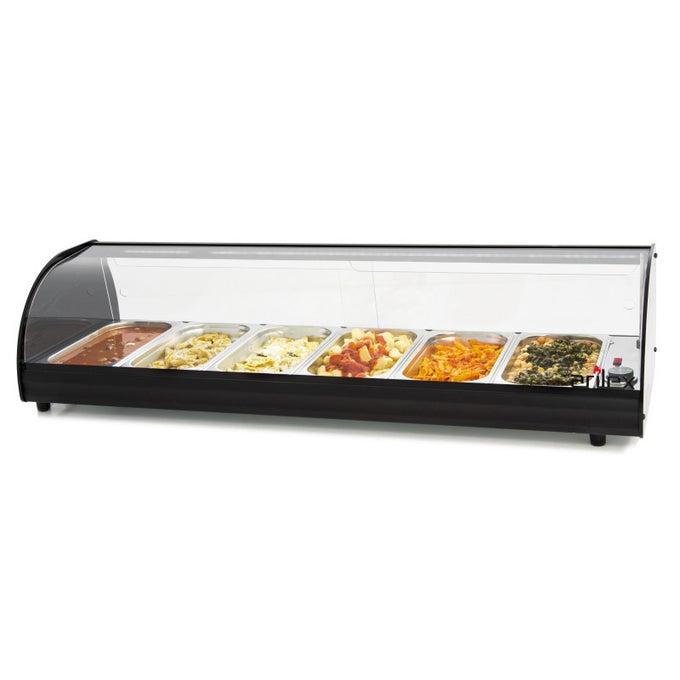 Vitrine chauffante - 6 bacs GN1/3-40 - Pour tapas - Arilex