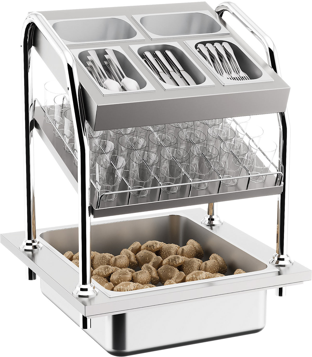 Drop-in distributeur de couverts 700x700x910 mm Combisteel - Accessoire cuisson professionnel CHR - matériel cuisine pro - Cuistéo