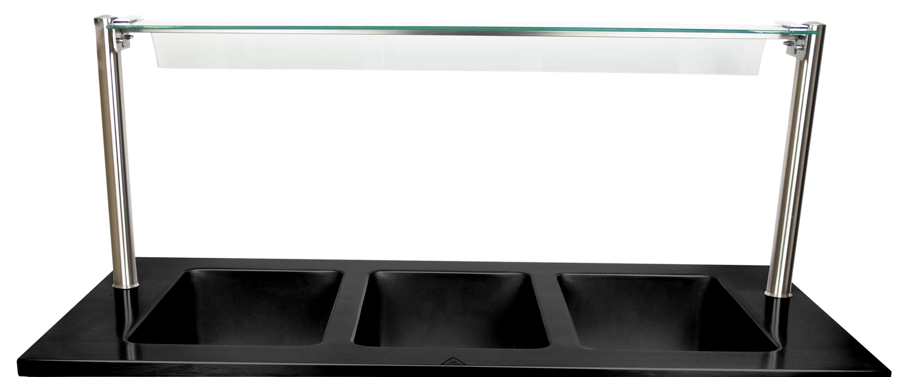 Protège-bouche - Inox/Verre - 1200x370x470mm - Pour BTS-2 Saro - Accessoire cuisson professionnel CHR - matériel cuisine pro - Cuistéo