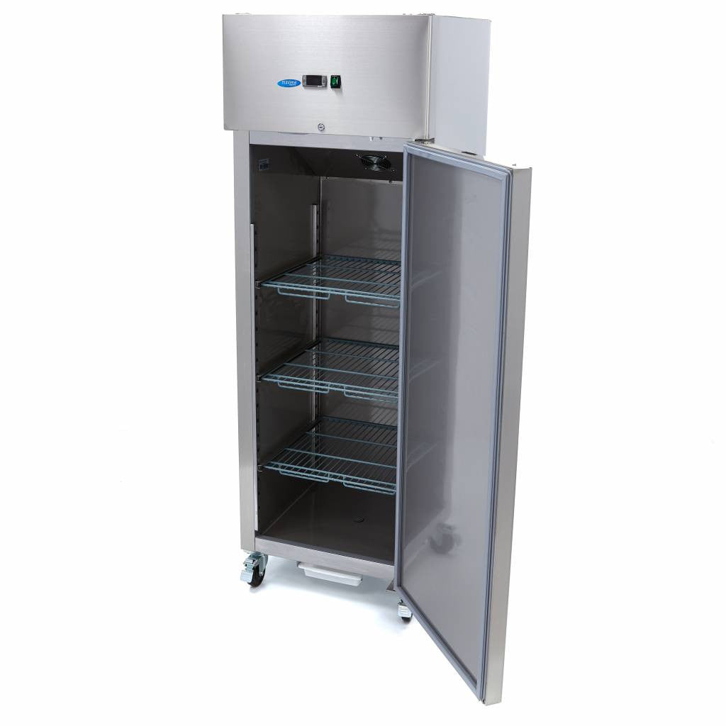 Réfrigérateur professionnel 400L inox 3 étagères GN 1/1 sur roulettes avec éclairage LED 300 W Maxima - vue 6 - Armoire réfrigérée positive pro CHR - Cuistéo