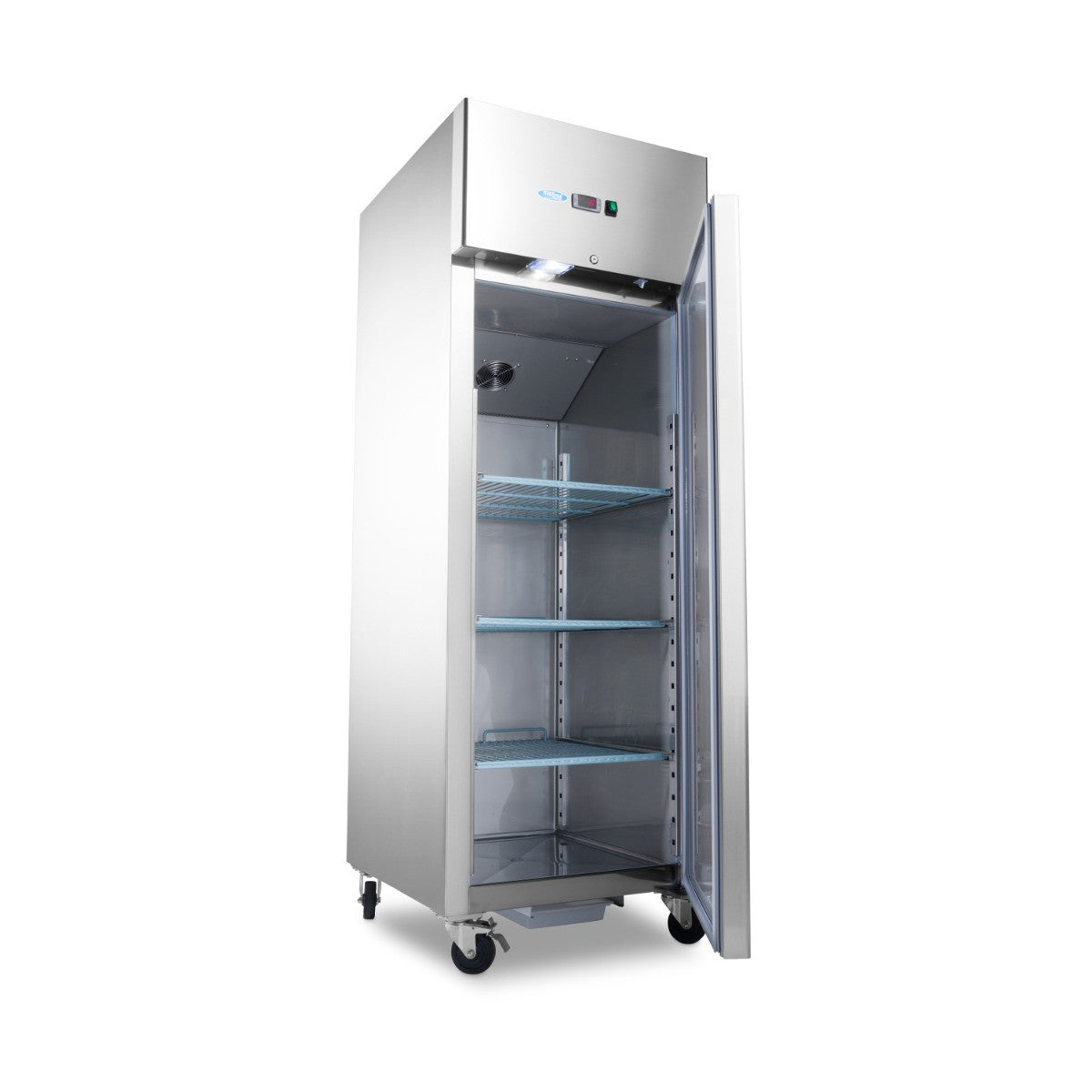 Réfrigérateur 600L GN 2/1 sur roulettes 3 étagères réglables acier inoxydable contrôle numérique 300 W Maxima - vue 2 - Armoire réfrigérée positive pro CHR - Cuistéo