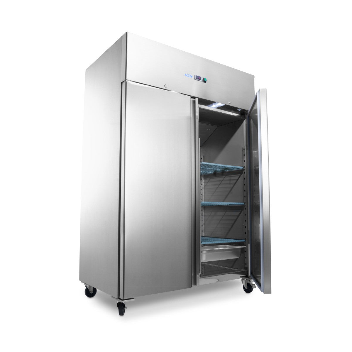 Armoire réfrigérée inox 1200L GN 2/1 sur roulettes 6 étagères contrôle numérique 600 W Maxima - vue 2 - Armoire réfrigérée positive pro CHR - Cuistéo