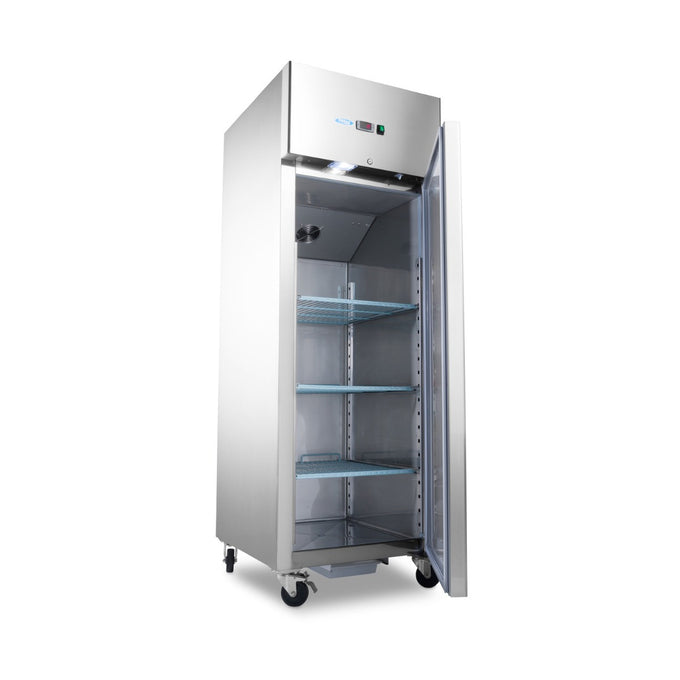 Congélateur professionnel 600L sur roulettes - 3 étagères GN 2/1 - Éclairage LED réfrigérant R290 inox 600 W Maxima - vue 2 - Armoire réfrigérée négative pro CHR - Cuistéo