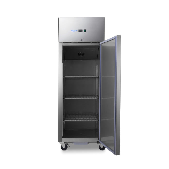 Congélateur professionnel 600L sur roulettes - 3 étagères GN 2/1 - Éclairage LED réfrigérant R290 inox 600 W Maxima - vue 5 - Armoire réfrigérée négative pro CHR - Cuistéo
