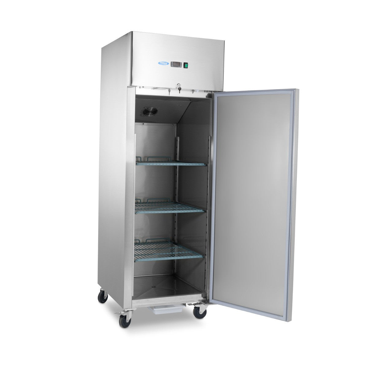 Congélateur professionnel 600L sur roulettes - 3 étagères GN 2/1 - Éclairage LED réfrigérant R290 inox 600 W Maxima - vue 6 - Armoire réfrigérée négative pro CHR - Cuistéo