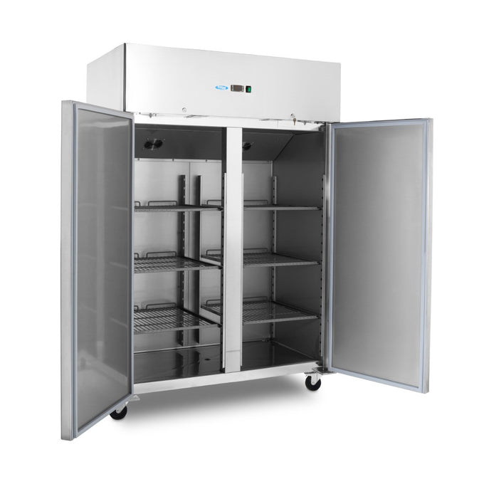 Congélateur professionnel 1200L 6 étagères réglables GN 2/1 sur roulettes avec éclairage LED inox 700 W Maxima - vue 6 - Armoire réfrigérée négative pro CHR - Cuistéo