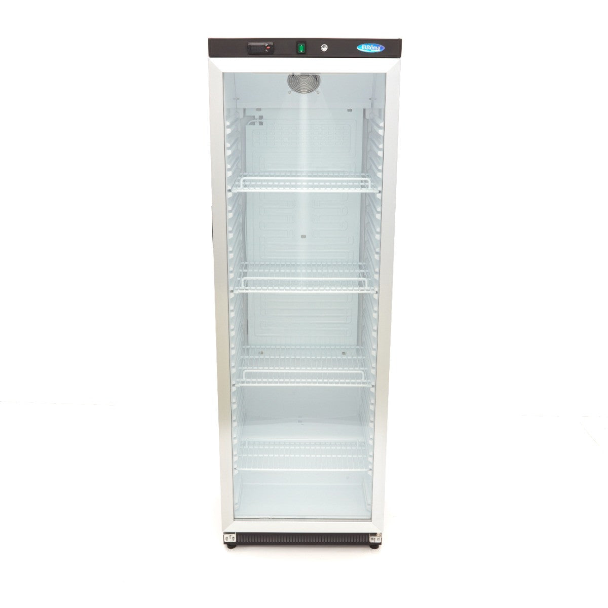 Réfrigérateur professionnel 400L avec porte en verre contrôle électronique noir R600a 372 W Maxima - vue 2 - Armoire réfrigérée positive pro CHR - Cuistéo