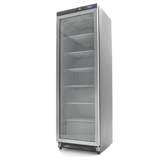 Congélateur professionnel 400L avec porte vitrée température réglable 6 étagères R290 inox 478 W Maxima - Armoire réfrigérée négative professionnel CHR - matériel cuisine pro - Cuistéo