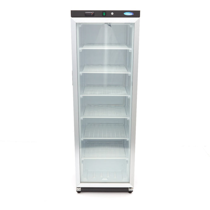 Congélateur professionnel 400L avec porte vitrée température réglable 6 étagères R290 inox 478 W Maxima - vue 2 - Armoire réfrigérée négative pro CHR - Cuistéo