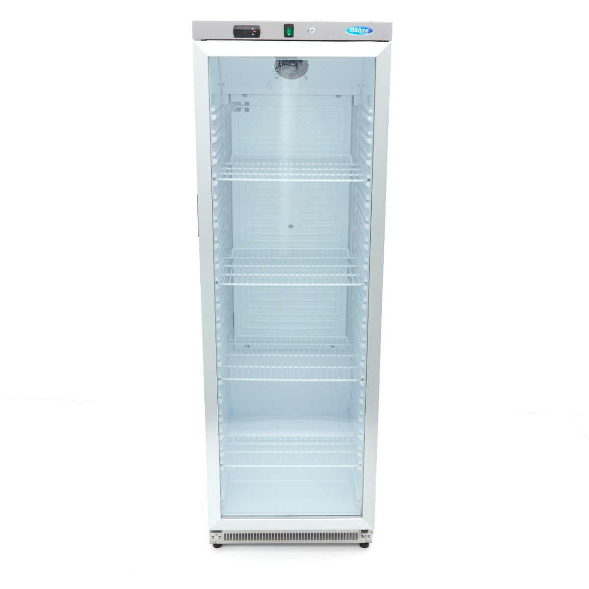 Réfrigérateur professionnel 400L inox avec porte vitrée 4 étagères réglables contrôle électronique 372 W Maxima - vue 2 - Armoire réfrigérée positive pro CHR - Cuistéo