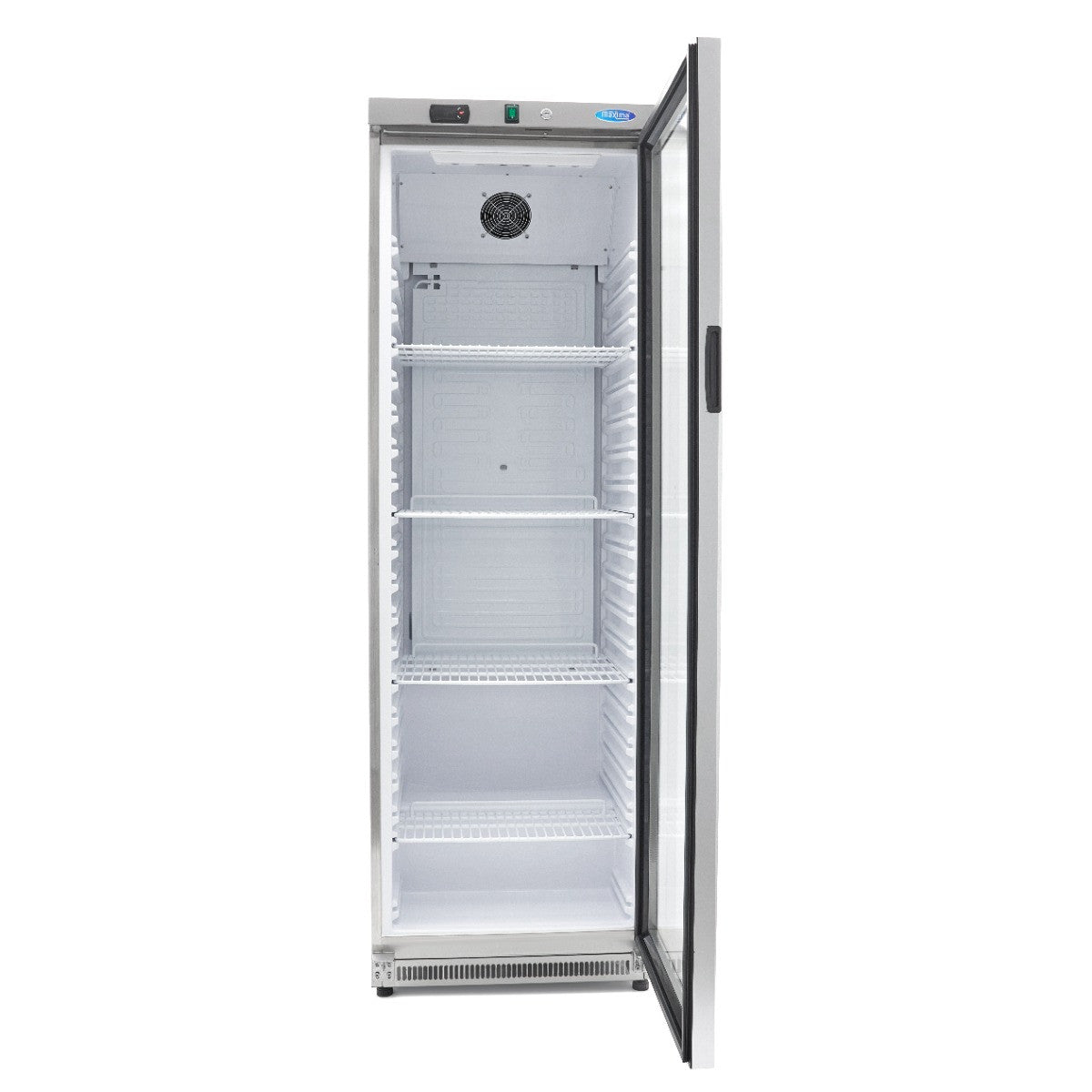 Réfrigérateur professionnel 400L inox avec porte vitrée 4 étagères réglables contrôle électronique 372 W Maxima - vue 5 - Armoire réfrigérée positive pro CHR - Cuistéo