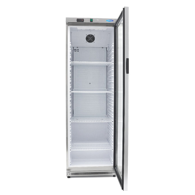 Réfrigérateur professionnel 400L inox avec porte vitrée 4 étagères réglables contrôle électronique 372 W Maxima - vue 5 - Armoire réfrigérée positive pro CHR - Cuistéo