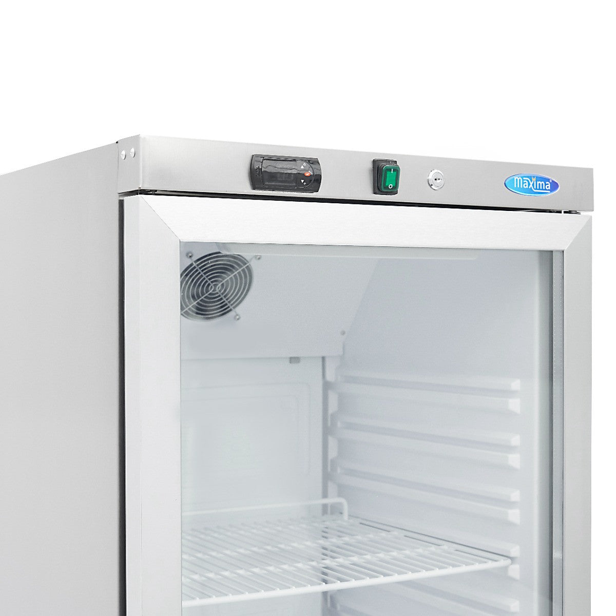 Réfrigérateur professionnel 400L inox avec porte vitrée 4 étagères réglables contrôle électronique 372 W Maxima - vue 6 - Armoire réfrigérée positive pro CHR - Cuistéo