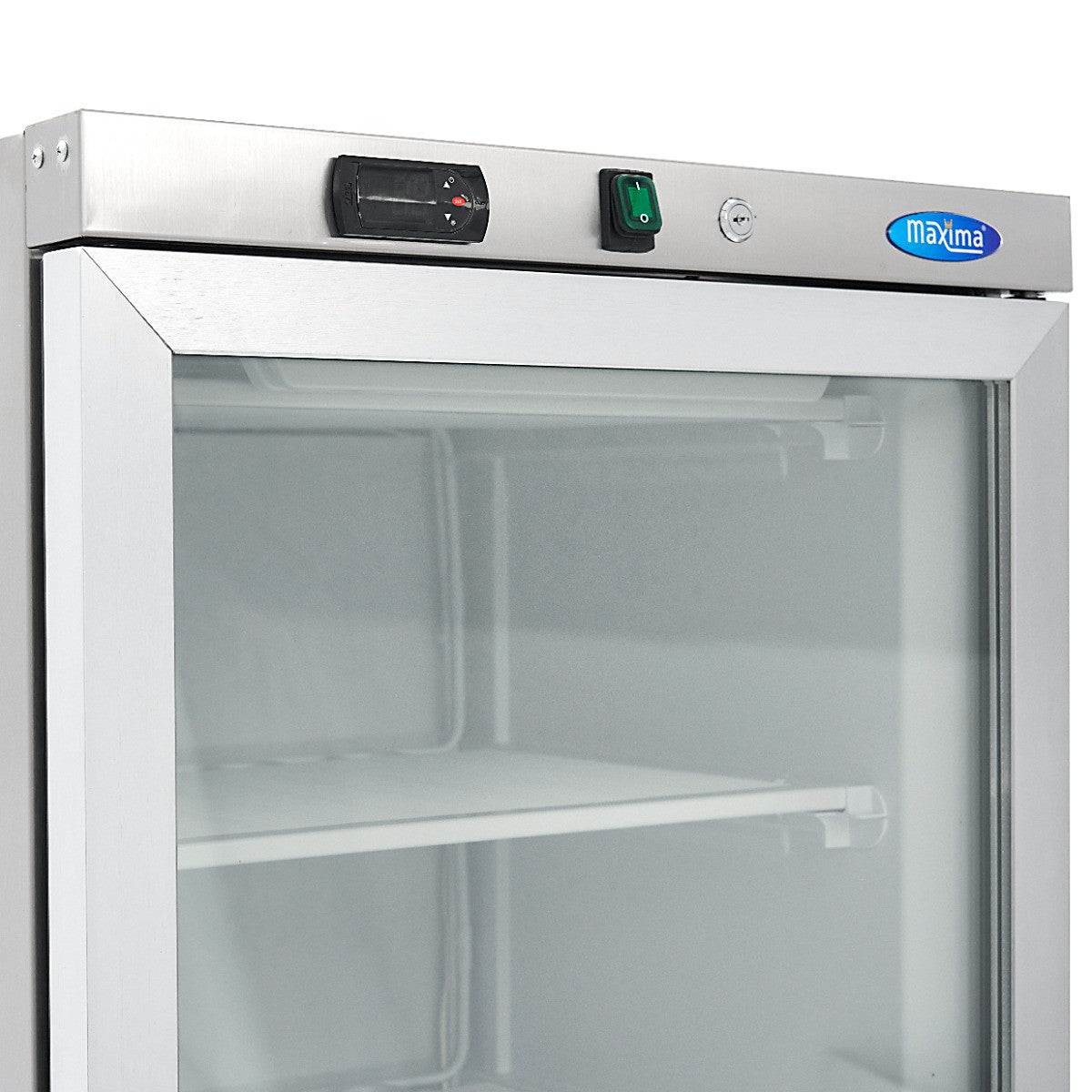 Congélateur 400L en acier inoxydable avec porte vitrée régulateur électronique 478 W Maxima - vue 6 - Armoire réfrigérée négative pro CHR - Cuistéo
