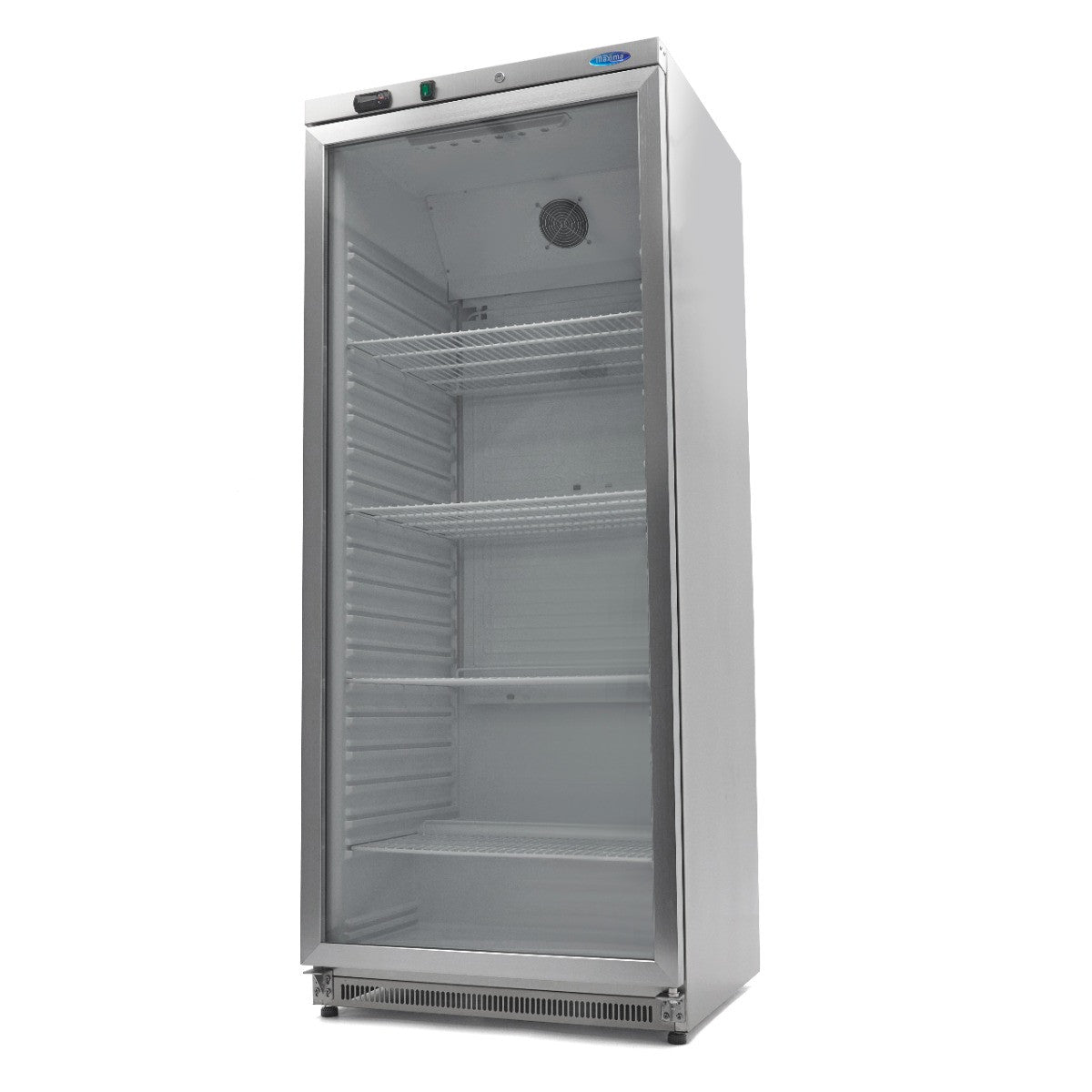 Réfrigérateur professionnel 600L inox avec porte vitrée 4 étagères réglables et refroidissement ventilé 462 W Maxima - Armoire réfrigérée positive professionnel CHR - matériel cuisine pro - Cuistéo