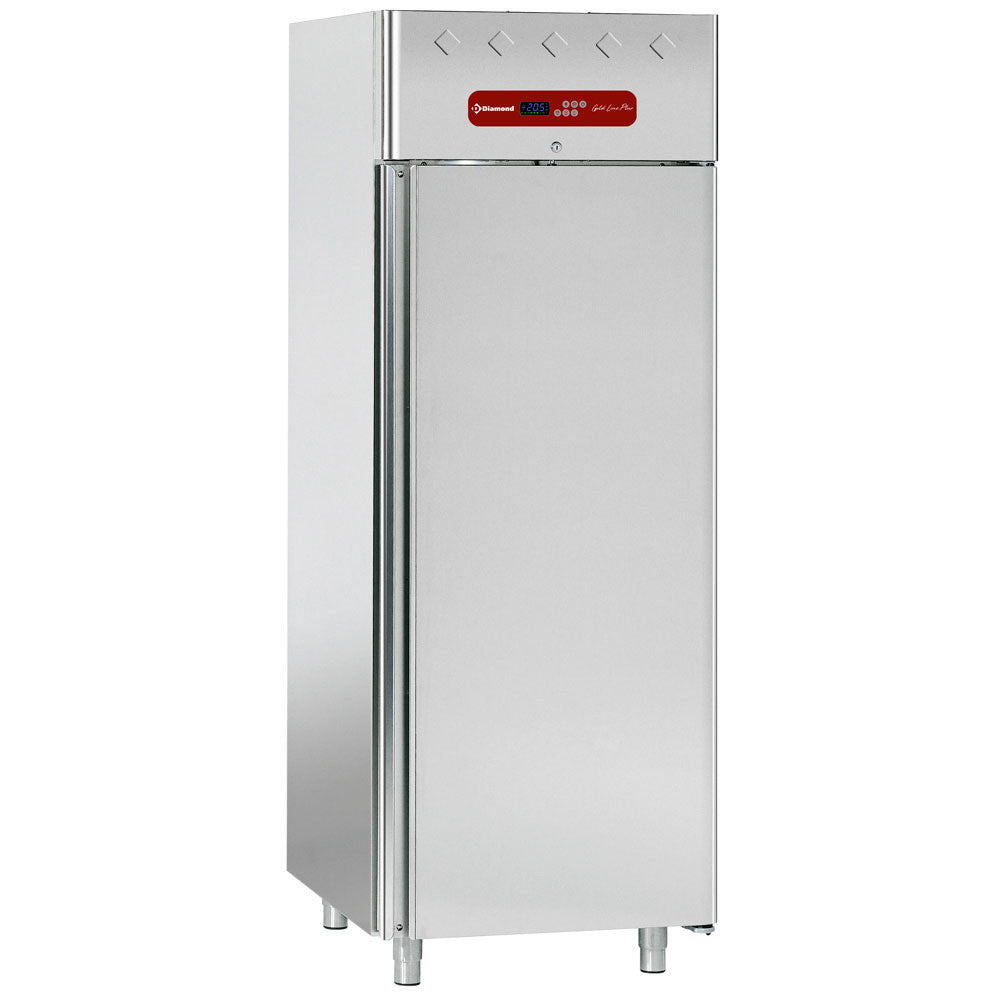Armoire réfrigérée ventilée 700L 1 porte GN2/1 acier inox AISI 304 éco-énergétique détection porte ouverte - Diamond